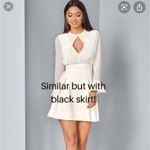 Venus mixed media white and black dress.